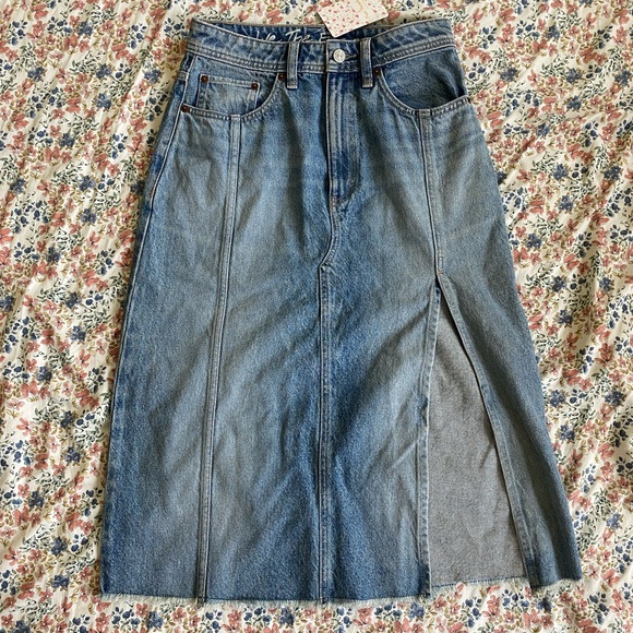 NWT Free People Denim Midi Skirt - Picture 3 of 5